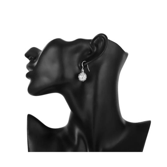 925 Sterling Silver classic fine ball earrings for Women Luxury Fashion … - Picture 2 of 6